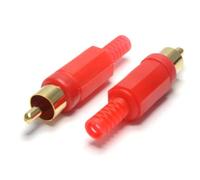 kenable Cinch RCA Plaqués Or Fiche Bouchon Rouge Soudable Connecteur Mâle [10 Paquet de]