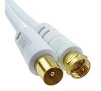 kenable coaxial F Type Connecteur Mâle Vers RF TV Antenne Mâle Fiche câble Blanc 10 m Plaqués Or [10 mètre/10m]
