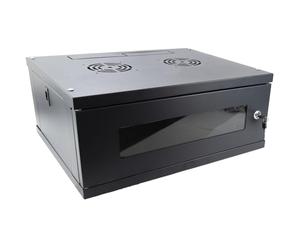 kenable Coffret Mural Réseau 19 Pouces 4U 450mm Noir - Armoire Rack Serveur en Kit avec Porte Vitrée Verrouillable pour Patch Panel Switch