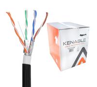 kenable Direct Burial Bobine de câble réseau Ethernet en cuivre externe CAT6A S/FTP 305 m