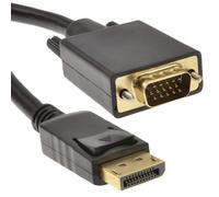 kenable DisplayPort Fiche Vers SVGA/VGA 15 Broches Mâle Fiche Vidéo câble Plaqués Or 1 m [1 mètre/1m]