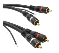 kenable Double RCA Blindé Cinch l'audio câble Oxygen Free Cuivre & Tag Fils 0,5 m [0.5 mètre/0,5m]