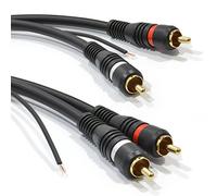 kenable Double RCA Blindé Cinch l'audio câble Oxygen Free Cuivre & Tag Fils 2 m [2 mètre/2m]