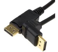 kenable Droit Angle DisplayPort v1.2 Fiche Vers Droit Fiche Moniteur câble 4K 0,5 m 50 cm [0.5 mètre/0,5m]