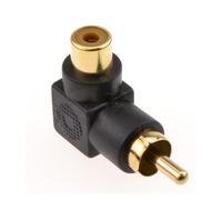 kenable Droit Angle RCA Cinch Adaptateur Noir l'audio Fiche vers Femelle Plaqués Or Plaqué