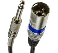 kenable Instrument câble XLR 3 Broches Fiche Vers 6,35 mm Mâle Mono Jack Fiche câble 5 m [5 mètre/5m]