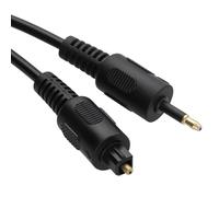 kenable Noir l'audio câble TOSlink Fiche Vers MINI-TOSLink Optique 3,5 mm Jack 0,5 m [0.5 mètre/0,5m]