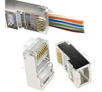 kenable Pass Par Blindé RJ45 Fiches Crimps Pour Cat5e/Cat6 Ethernet câble [100 paquet de] [Shielded (FTP) 100 Pack]
