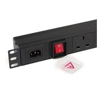 kenable PDU C14 IEC Entrée vers prises britanniques 6 voies Unité de distribution d'alimentation horizontale 1U [C14 vers prises britanniques 6 voies]