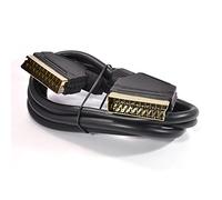 kenable Péritel câble 21 Broches Lié Noir Cordon Plaqués Or Connecteurs 1,5 m [1.5 mètre/1,5m]