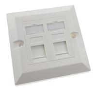 kenable Plaque Murale RJ45 Cat5E Double 2 Ports avec Modules Euro Keystone - Blanc