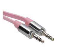 kenable Plat 3,5 mm Jack Avec Métal Fiche Stéréo l'audio câble Cordon Rose 2 m [2 mètre/2m]