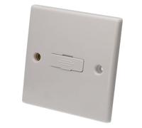 kenable Prise Fusible Non Commutée 13A Mono Pôle Plaque Arrondie Blanche pour Installation Électrique Intérieure
