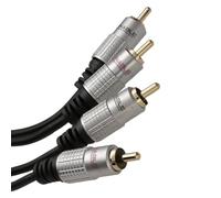 kenable PRO l'audio Métal 2 x RCA Cinch Fiches Vers Double Fiches câble Cordon Plaqués Or 1 m [1 mètre/1m]