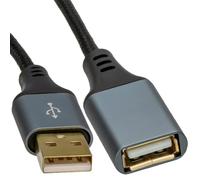 kenable PRO Metal USB 2.0 24AWG High Speed Cable EXTENSION Lead A Plug to Socket 0.15m