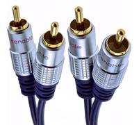 kenable Pur cuivre desoxygéné HQ 2 x RCA Cinch Fiches Vers Fiches Stéréo l'audio câble Plaqués Or 1 m [1 mètre/1m]