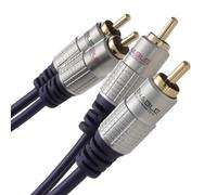 kenable Pur cuivre desoxygéné HQ 2 x RCA Cinch Fiches Vers Fiches Stéréo l'audio câble Plaqués Or 15 m [15 mètre/15m]