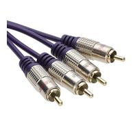 kenable Pur cuivre desoxygéné HQ 2 x RCA Cinch Fiches Vers Fiches Stéréo l'audio câble Plaqués Or 2 m [2 mètre/2m]
