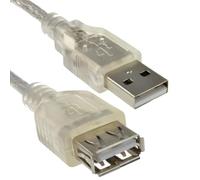 kenable Rallonge USB 2.0 Type A Mâle vers Femelle Transparent 24AWG avec Ferrite 3m