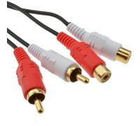 kenable RCA Cinch Double Fiches Vers Femelles d'extension Rallonge câble l'audio Cordon Plaqués Or 0,5 m [0.5 mètre/0,5m]