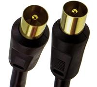 kenable RF coaxial RG6 TV Antenne Cordon Coax Mâle Fiche Vers Fiche Noir câble Plaqués Or 1 m [1 mètre/1m]