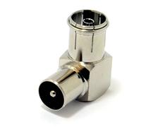 RF Droit Angle Adaptateur Fiche vers Femelle pour TV Coax Antenne Câbles Métal