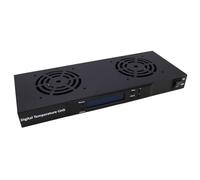 kenable Thermostat numérique 2 voies pour ventilateur de refroidissement 19" 1U avec écran LCD Noir Câble de 1,8 m