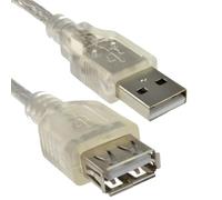 kenable Translucide USB 2,0 d'extension Rallonge câble A Vers A Femelle Cordon 24AWG Ferrite 2 m [2 mètre/2m]