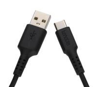 kenable USB A to USB C Fast Charger and Data Cable Phones Tablets 3A Lead 0.2m Black TPE