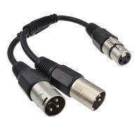 kenable XLR Adaptateur Femelle vers 2 x XLR Fiche Splitter/Combiner câble Cordon 25 cm [0,25m]