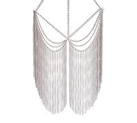 KENANLAN Alloy Masquerade Mask Chain Face Bijoux, Sexy et Mode, Party Face Mask Mask Mask Chain, 20.86 * 2,75 Pouces, avec Chaîne de Métal, Adaptée à la Boîte de Nuit Cosplay Dance (Mèche)