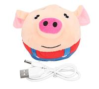 KENANLAN Balle Rebondissante pour Animaux de Compagnie, Rechargeable par USB, Interactif, Lavable, Cochon de Dessin animé, Son en Peluche, Jouet électronique pour Chien, Chiot