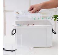 KENANLAN Boîte de Rangement Portable de la Trousse de Premiers Soins, Boîte de Voyage pour Avoir une Trousse de Premiers Soins avec Couvercle Transparent, Partition Intégrée, Conception de (Comme