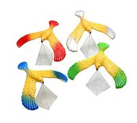 KENANLAN Lot de 4 jouets équilibrés pour oiseaux, gravité avec combinaison pyramidale, nouveaux jouets de doigt, décoration de table pour la maison et le bureau (couleur aléatoire) (multicolore)