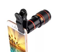 KENANLAN Objectif d'appareil photo de téléphone portable 8x - Télescope monoculaire universel 8x - Zoom mobile avec clip - Pour la plupart des smartphones - Noir