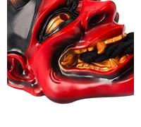 KENANLAN Prajna Couverture de visage d'Halloween en résine Demon pour adulte, masque fantôme avec fantômes choquants, utilisable pour les accessoires de performance de scène (rouge résine)