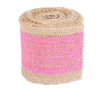 KENANLAN Ruban de Dentelle de Toile de Jute fabriqué, Décorations de Noël, Emballage de Boîte, 6 Cm X 200 Cm avec Rouleau de Jute en Dentelle (Rose)