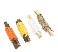 KENANLAN Sticks Lot de 4 bâtonnets à mâcher en bambou avec 2 bâtonnets et 2 tiges en bambou pour hamster