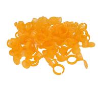 KENANLAN Support de Colle à Sourcils Semi-permanent, Gobelets à Anneaux Pigmentaires Réglables pour Microblading, Récipient de Colle à Sourcils D'encre 50 Pièces avec Couvercle pour la (Jaune)