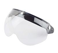 KENANLAN Visière de Casque Rétro Universelle à 3 Boutons-Pression Coupe-Vent Protection Solaire Demi-Face Visière de Casque de Moto (Transparent)