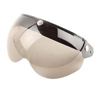 KENANLAN Visière de Casque Rétro Universelle à 3 Boutons-Pression Coupe-Vent Protection Solaire Demi-Face Visière de Casque de Moto (Brun)