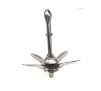 KENBT Ancre de Bateau en Acier Inoxydable Poli de Surface de 6 kg Ancre de Pliable Accessoires de Yacht de Bateau Marin,Antirouille