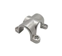 KENBT Colliers de Serra for tuyaux en Acier Inoxydable de 25 mm, Support de Tuyau Fixe en Croix, Type de Base, Support de Tuyau épaissi à Double Boulon,Antirouille(25MM electrolytic Polished)