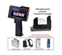 KENBT English Portable Small Label Handheld Inkjet Printer Production Date QR Code Batch Number Logo HD Printing Fadeless Fast Drying,Forte adhérence(Printer-Black HD Ink)