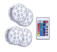 KENBT Lampe de plongée LED 24 touches avec télécommande colorée RVB, éclairage de baignoire lumineux for poissons et paysages,Installation Pratique(4 lights 1 control)