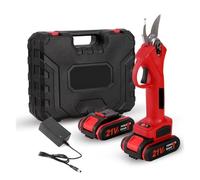 KENBT Sécateur, Ciseaux électriques de Taille sans Fil 21V, Ciseaux de Jardinage, bonsaï, Branches d'élagage d'arbre, Coupe-Batterie, Outil d'aménagement paysager de Jardin,Sécurité et défense(Rot)