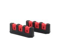 KENBT Support de Rangement for 3 Cannes à pêche, Noir, Supports de Cannes à pêche en Plastique ABS à Fixation Murale, Support de Canne à pêche Simple,Antirouille(Black+Red)