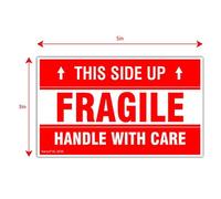 Kenco 7,6 x 12,7 cm CE côté"FRAGILE Handle with Care Stickers pour les frais d'expédition et d'emballage - 500 étiquettes adhésives par rouleau