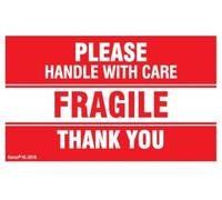 Kenco 7,6 x 12,7 cm Fragile Handle with Care Stickers d'avertissement pour expédition et Packing- adhésif permanent 500 étiquettes par rouleau