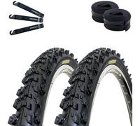 Kenda K-829 Psycho Lot de 2 pneus de vélo VTT 24" 50-507 (24 x 1,95) + 2 chambres à air assorties DV avec démonte-pneu